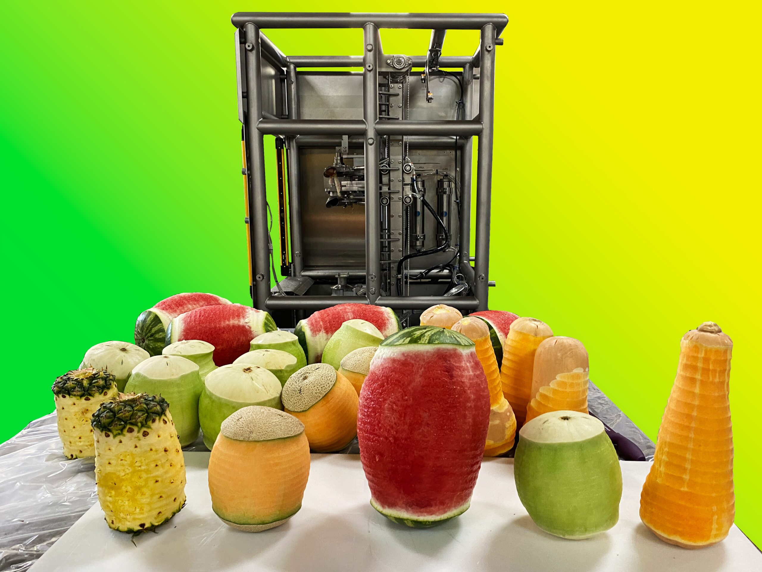 Peeled assortment of fruits